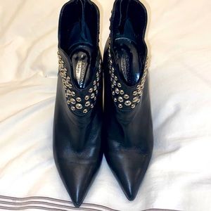 Leather booties with silver studs size 37